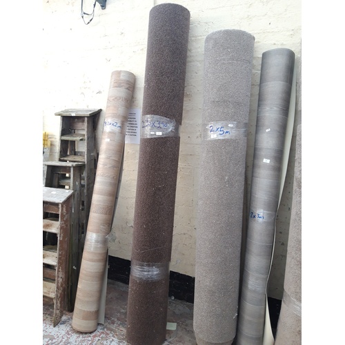93 - A 2.3 X 3.9 M ROLL OF BROWN CARPET