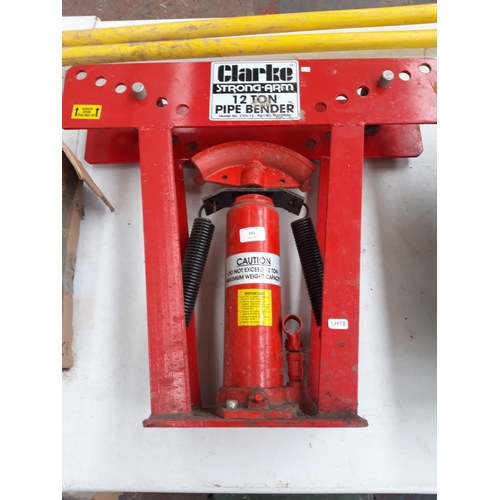 197 - A RED CLARKE STRONG ARM 12 TON PIPE BENDER