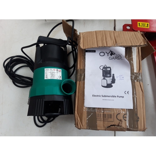 198 - A BOXED OYPLA GARDEN ELECTRIC SUBMERSIBLE PUMP (MISSING ATTACHMENT)