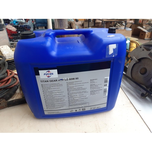 204 - A NEW 20 LITRE CONTAINER OF FUCHS HYP LD 80W/90 GEAR OIL