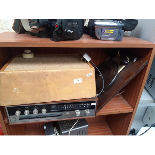 273 - THREE ITEMS TO INCLUDE ARMSTRONG 526 SEPERATES TUNER, A GARRARD T4 BAKELITE RECORD TURNTABLE AND A T... 