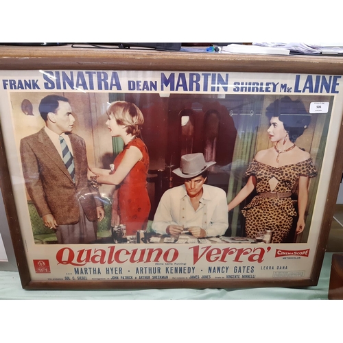 567 - A VINTAGE ITALIAN OAK FRAMED QUALCUNO VERRA 'SUN CAME RUNNING' FILM POSTER STARRING FRANK SINATRA, D... 