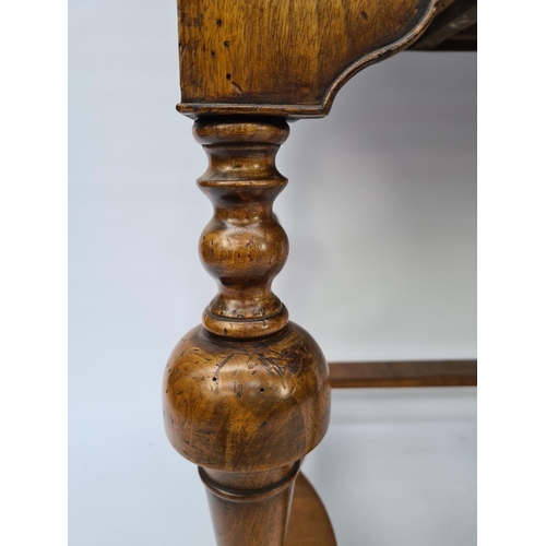 66 - AN EARLY 18TH CENTURY QUEEN ANNE WALNUT CHEST ON STAND WITH HERRINGBONE BANDING TO DRAWERS, SOLID WA... 