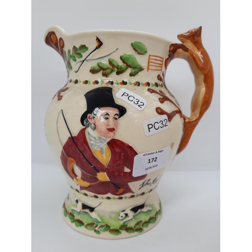 172 - A 1920S CROWN DEVON JOHN PEEL MUSICAL CERAMIC JUG