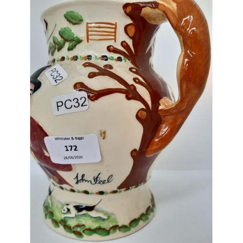 172 - A 1920S CROWN DEVON JOHN PEEL MUSICAL CERAMIC JUG