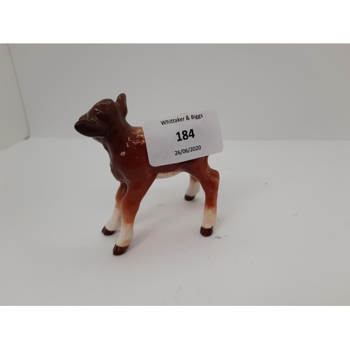 184 - A BESWICK DAIRY SHORTHORN CALF FIGURINE - MODEL NO. 1406C