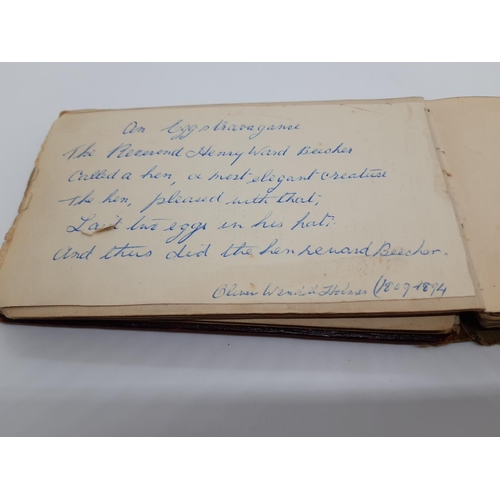 76 - A UNIQUE WW1 PERIOD AUTOGRAPH ALBUM CONTAINING PERSONAL MESSAGES, GREETINGS, JOKES, SKETCHES AND MUS... 