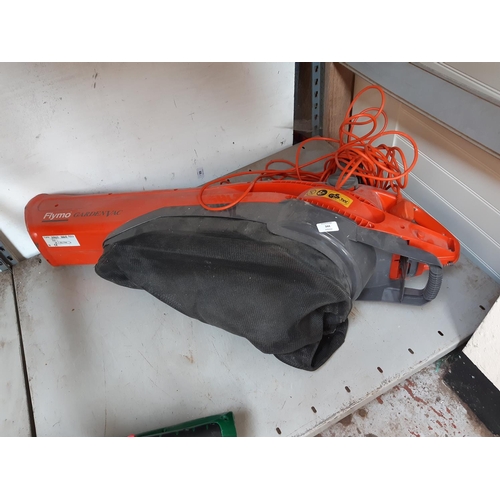 344 - AN ORANGE AND GREY FLYMO ELECTRIC GARDEN VAC