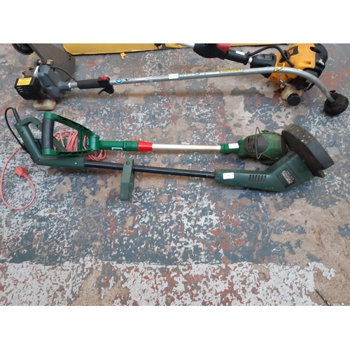 374 - TWO ELECTRIC STRIMMERS ONE GREEN BLACK & DECKER GL565 AND ONE GREEN QUALCAST GGT450A1