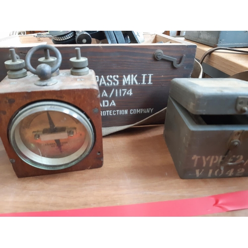 81 - THREE ITEMS TO INCLUDE BOXED CANADA ASTRO COMPASS MK 2 REF. 6A/1174 NO. 9055/43, FIRST WORLD WAR EDI... 