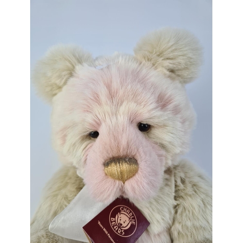 201 - A CHARLIE BEARS PLUSH COLLECTION 'NAKKITA' CB171731 PINK AND WHITE TEDDY BEAR