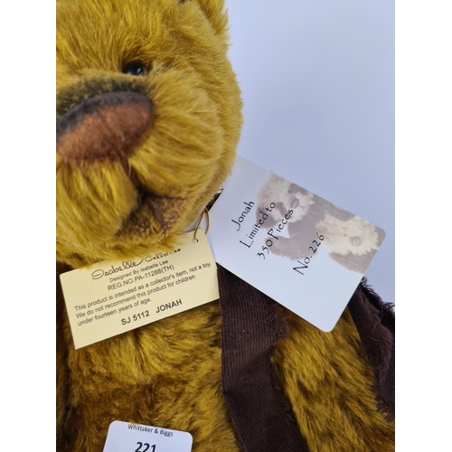 221 - A CHARLIE BEARS ISABELLE COLLECTION 'JONAH' LIMITED EDITION NO.226 OF 350 TEDDY BEAR WITH CERTIFICAT... 