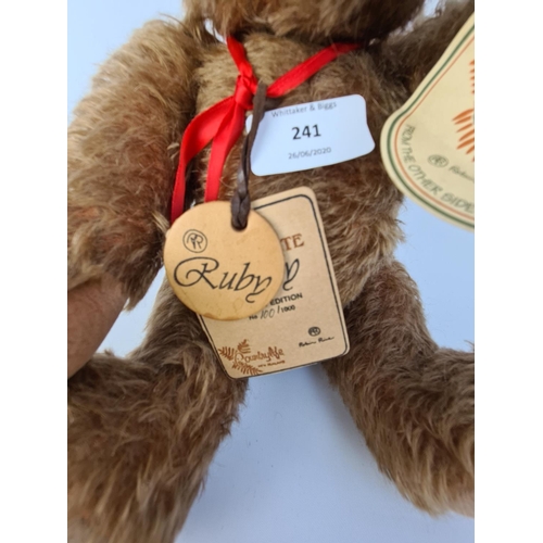 241 - A ROBIN RIVE COUNTRYFILE NEW ZEALAND LIMITED EDITION 100 OF 1000 'RUBY' TEDDY BEAR