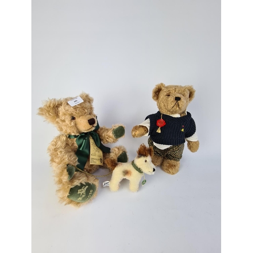 245 - THREE HERMANN SOFT TOYS TO INCLUDE A HERMANN TEDDY ORIGINAL BEAR AND A LIMITED EDITION 36 OF 1500 'M... 