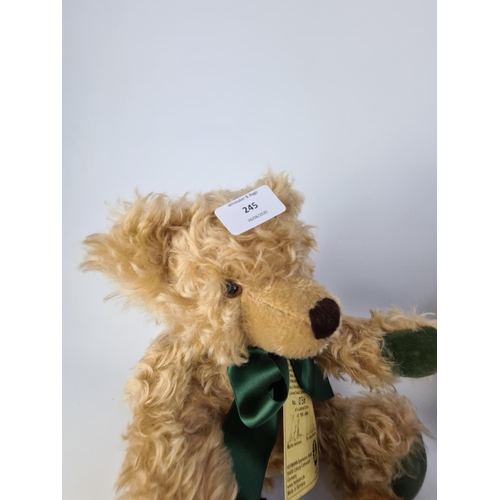 245 - THREE HERMANN SOFT TOYS TO INCLUDE A HERMANN TEDDY ORIGINAL BEAR AND A LIMITED EDITION 36 OF 1500 'M... 