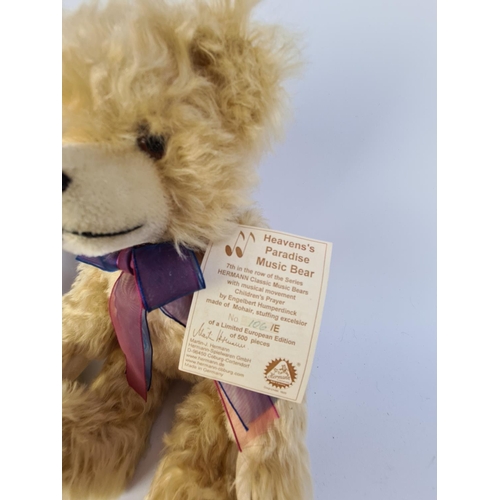 246 - TWO HERMANN TEDDY BEARS TO INCLUDE 'HEAVEN'S PARADISE MUSIC BEAR' LIMITED EDITION 106 OF 500 AND 'FO... 