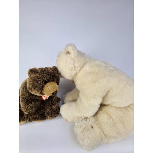 247 - TWO HERMANN TEDDY COLLECTION SOFT TOYS TO INCLUDE A LARGE POLAR BEAR AND TEDDY BEAR