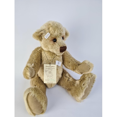 248 - A WINIFRED BEARS 'BUCKLE' COLLECTORS BEAR MADE FROM GERMAN MOHAIR WITH GLASS EYES AND SUEDE PAWS