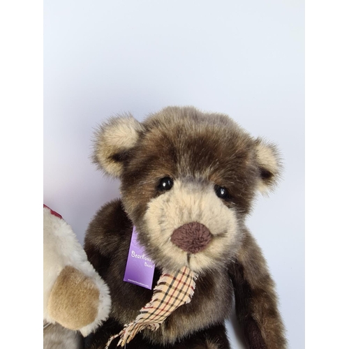 251 - FOUR VARIOUS TEDDY BEARS TO INCLUDE A MERRYTHOUGHT LIMITED EDITION 297 OF 1000 HOMEGUARD COLLECTORS ... 