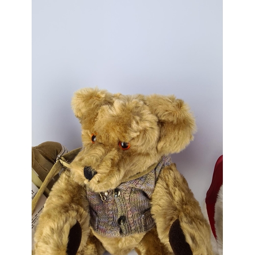 251 - FOUR VARIOUS TEDDY BEARS TO INCLUDE A MERRYTHOUGHT LIMITED EDITION 297 OF 1000 HOMEGUARD COLLECTORS ... 