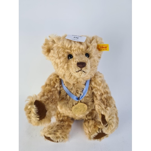 270 - A STEIFF 660344 BLONDE TEDDY BEAR MADE EXCLUSIVELY FOR DANBURY MINT 2002