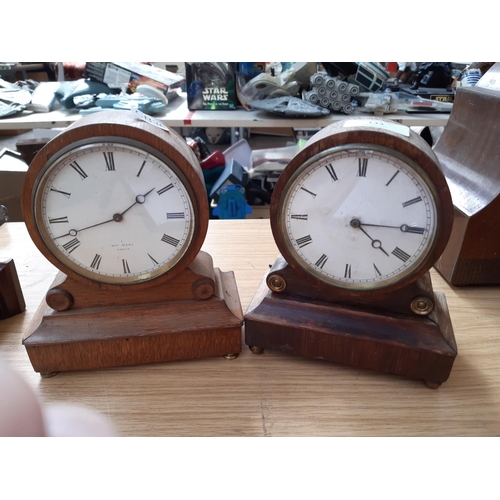 133 - TWO EDWARDIAN FRENCH MANTLE CLOCKS BOTH WITH V. A. P. BREVETE MOVEMENT