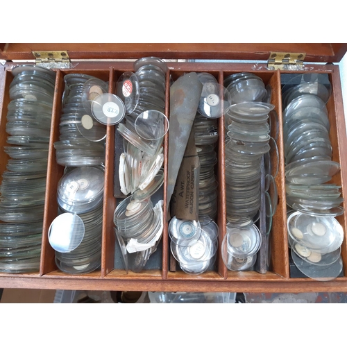 144 - A LARGE COLLECTION OF VARIOUS SIZED DOMED WATCH AND POCKET WATCH GLASS FRONTS