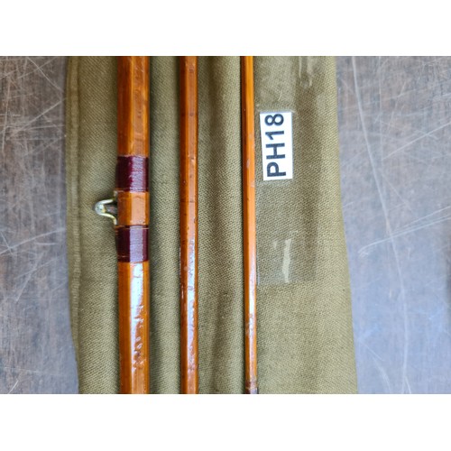 422F - A FOSTER BRO'S OF ASHBOURNE 9' SPLIT CANE FLY FISHING ROD