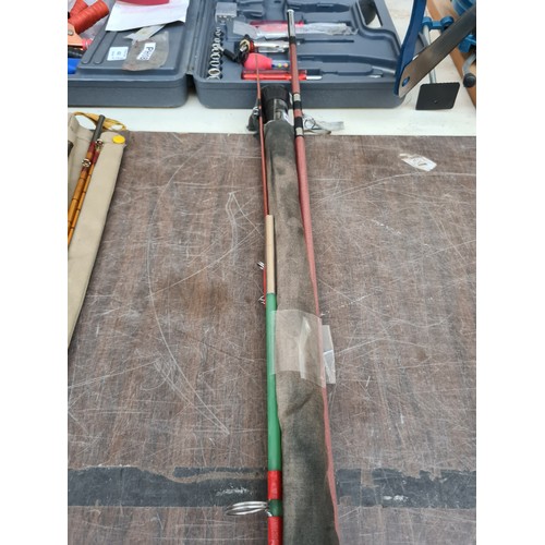 422I - TWO FISHING RODS AND AN UNUSED SILSTAR 6 METRE TELEWHIP FISHING POLE