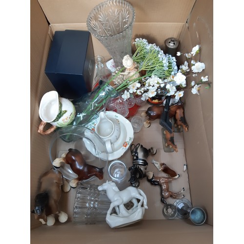 447 - TWELVE BOXES CONTAINING MIXED ITEMS TO INCLUDE MYOTT MEAKIN DINNERWARE, GLASSWARE, VARIOUS CERAMICS,... 