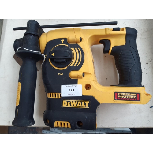 228 - A BLACK AND YELLOW DEWALT DCH253 18V CORDLESS SDS PLUS ROTARY HAMMER DRILL WITHOUT BATTERY - R.R.P £... 