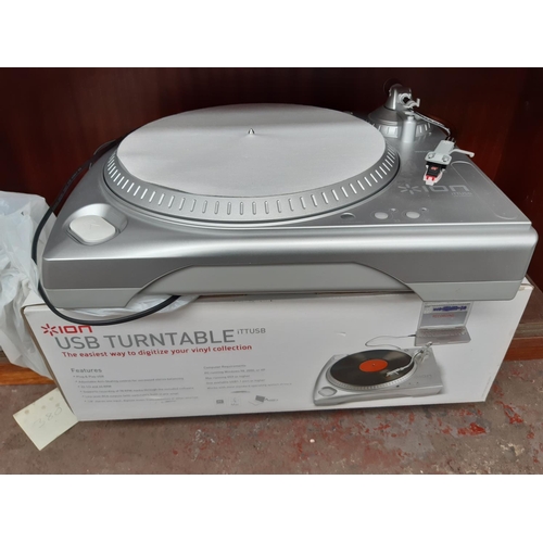 340 - A BOXED ION USB RECORD TURNTABLE