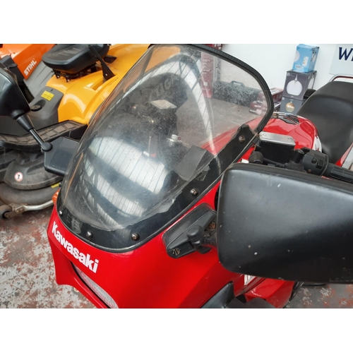 29 - A RED, SILVER AND BLACK 1988 KAWASAKI GPZ900R 908CC DOHC 16-VALVE SPORTS MOTORCYCLE, 24209 MILES, M.... 