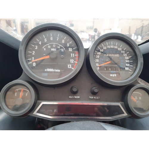 29 - A RED, SILVER AND BLACK 1988 KAWASAKI GPZ900R 908CC DOHC 16-VALVE SPORTS MOTORCYCLE, 24209 MILES, M.... 