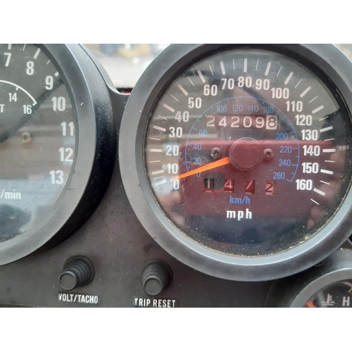 29 - A RED, SILVER AND BLACK 1988 KAWASAKI GPZ900R 908CC DOHC 16-VALVE SPORTS MOTORCYCLE, 24209 MILES, M.... 
