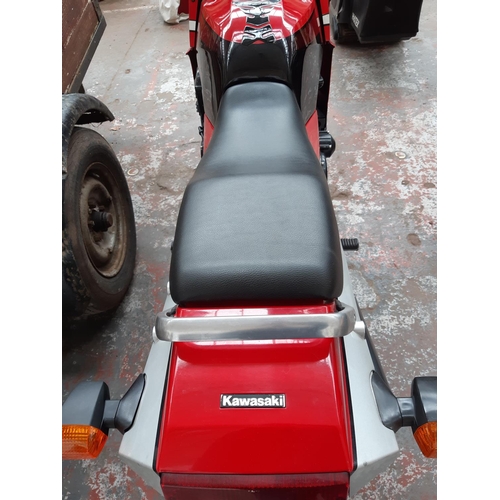 29 - A RED, SILVER AND BLACK 1988 KAWASAKI GPZ900R 908CC DOHC 16-VALVE SPORTS MOTORCYCLE, 24209 MILES, M.... 