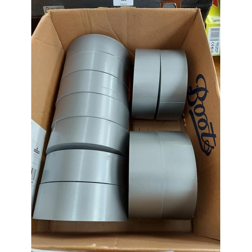 152 - A BOX CONTAINING ELEVEN NEW ROLLS OF GREY GORILLA TAPE