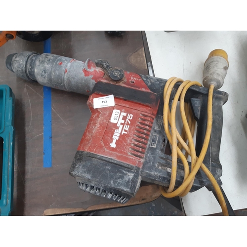 193 - A BLACK AND RED HILTI TE 75 110V ROCKBREAKER