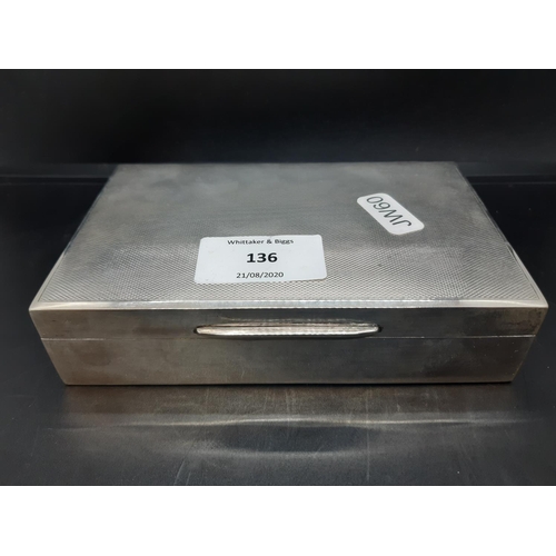 136 - A hallmarked Sheffield silver Walker & Hall cigarette box, dated 1958 - measuring approx. 14.5cm in ... 