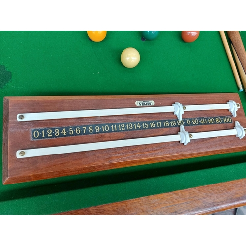 272 - A good quality vintage Raper 6 x 3 ft slate bed snooker table with heavy wooden base complete with b... 