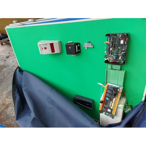 296 - A bagged set of security systems demonstration and sales display boards