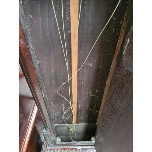 240 - A Victorian Gothic revival oak grandfather clock with brass face by John Holroyd, gilt metal corners... 