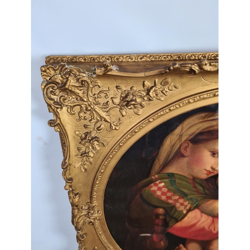 243 - An excellent quality gilt framed oil on canvas after the famous Raphael 16th century painting (origi... 