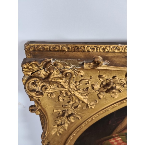 243 - An excellent quality gilt framed oil on canvas after the famous Raphael 16th century painting (origi... 