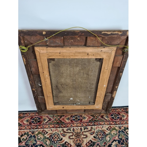 244 - A 19th century gilt framed oil on board portrait of a seated elderly gentleman