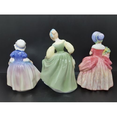 23 - Three Royal Doulton figurines to include ‘Fair Maiden’ stamped “Reject” HN 2211, ‘Cissie’ HN 1809 an... 