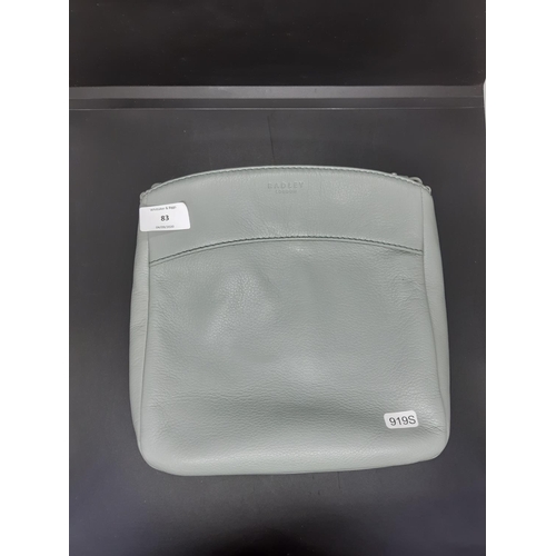 83 - A ladies ‘Radley London’ mint green leather shoulder / hand bag