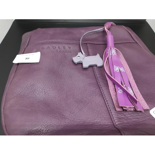 86 - A ladies ‘Radley London’ purple leather shoulder / hand bag