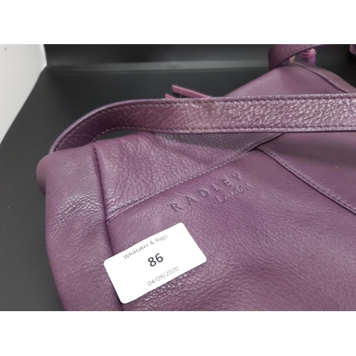 86 - A ladies ‘Radley London’ purple leather shoulder / hand bag