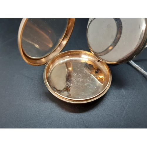 125 - A Circa 1920s hallmarked 9ct gold Record Swiss gents pocket watch with gold case produced by Aaron L... 